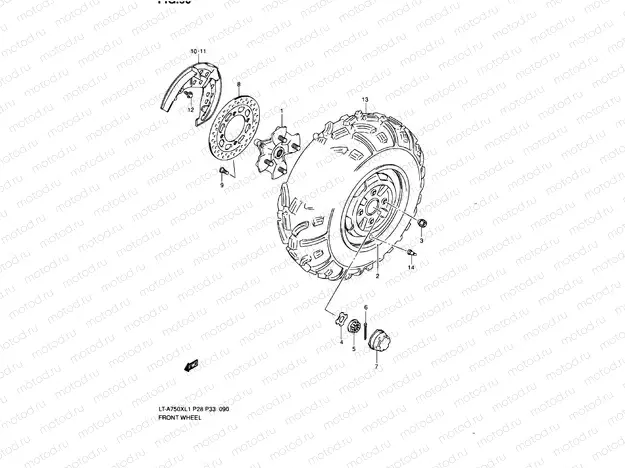 FRONT WHEEL (LT-A750XL1 P33)
