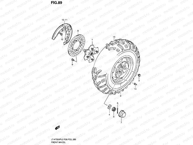FRONT WHEEL (LT-A750XPL2 P28)