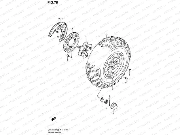 FRONT WHEEL (LT-A750XPL3 P17)