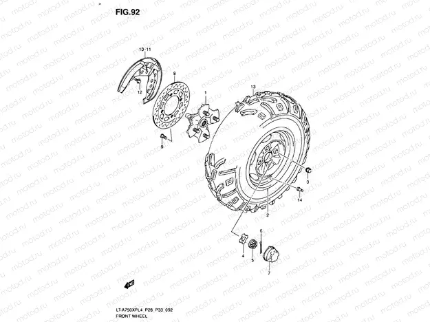 FRONT WHEEL (LT-A750XPZL4 P28)