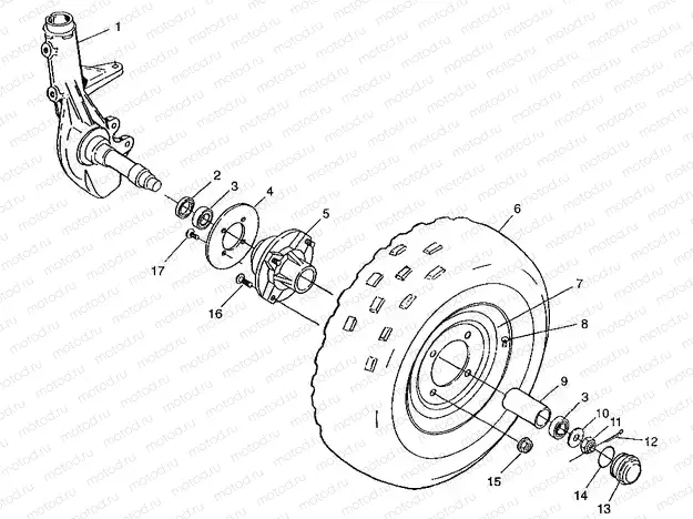 FRONT WHEEL Magnum 2X4 W97AA42A (4940704070B003) | FRONT WHEEL Magnum 2X4 W97AA42A (4940704070B003)