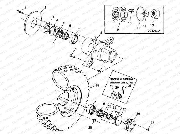 FRONT WHEEL Magnum 4X4 W97AC42A | FRONT WHEEL Magnum 4X4 W97AC42A, Swedish Magnum 4X4 S97AC42E and Norwegian (4940834083B003)