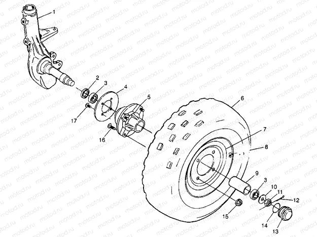 FRONT WHEEL Sport 400L W97BA38C and Trail Blazer W97BA25C (4940124012B004) | FRONT WHEEL Sport 400L W97BA38C and Trail Blazer W97BA25C (4940124012B004)