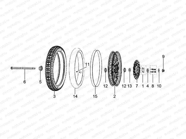 Front wheel with spokes
