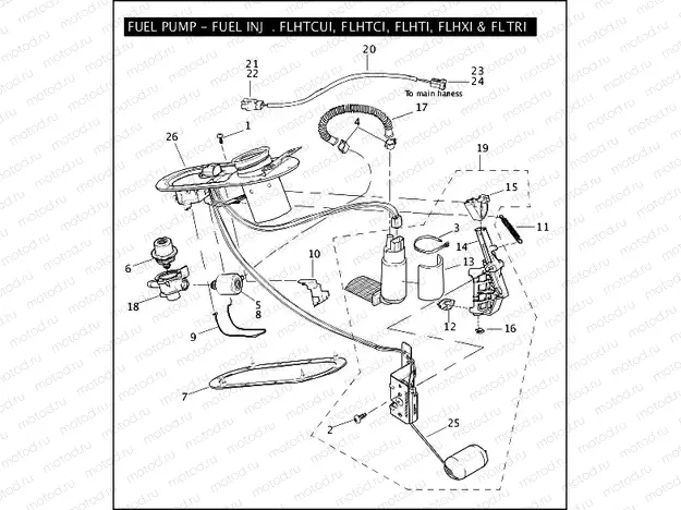 FUEL PUMP, FUEL INJ. - FLHTCUI, FLHTCI, FLHTI, FLHXI & FLTRI