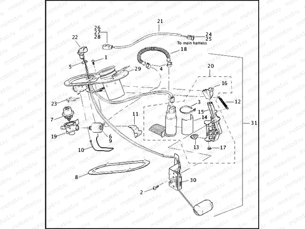 FUEL PUMP, FUEL INJECTED - FLHTCUI, FLHTCI, FLHTI & FLTRI MODELS
