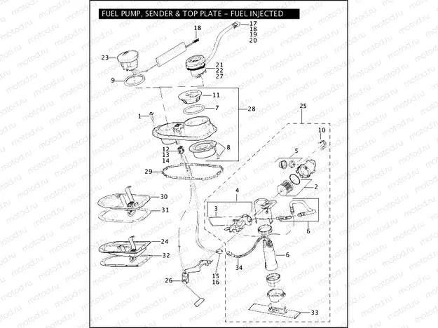 FUEL PUMP, SENDER & TOP PLATE - FUEL INJECTED