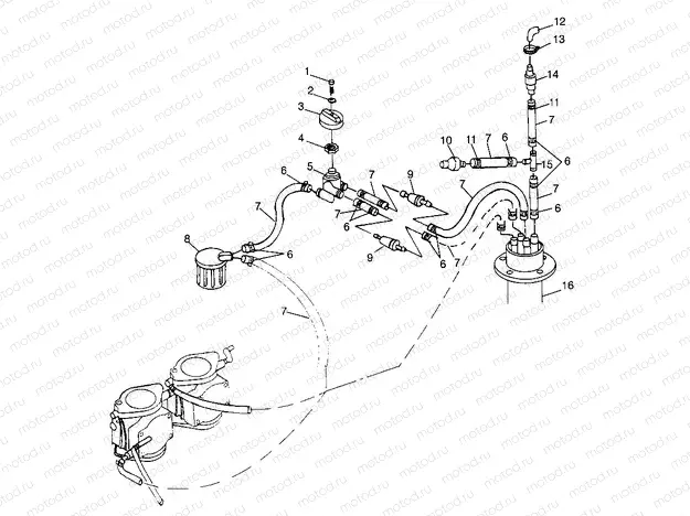 FUEL SYSTEM (DELUXE) SL 700 Deluxe B974072 and Intl. SL 700 Deluxe I974072 (4940874087A012) | FUEL SYSTEM (DELUXE) SL 700 Deluxe B974072 and Intl. SL 700 Deluxe I974072 (4940874087A012)