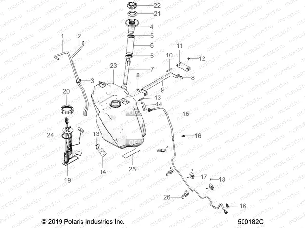 FUEL SYSTEM | FUEL SYSTEM, FUEL TANK ASM. - T20AARGB ALL OPTIONS (500182C)