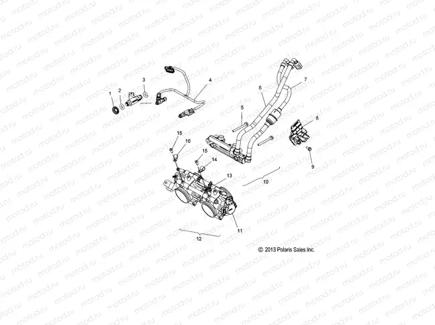 FUEL SYSTEM | FUEL SYSTEM, RAIL, LINES and THROTTLE BODY - S20CBA6GSL (49SNOWFUELLINE14RMK)