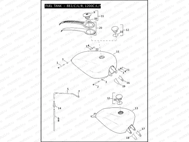 FUEL TANK - 883/C/L/R, 1200C/L/N/R