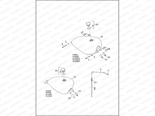 FUEL TANK - 883L/N/R, 1200C/CA/CB/CP/V/X