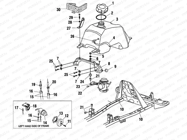 FUEL TANK and CARBURETOR MOUNTING - A02CK42AA/AB (4970327032A13) | FUEL TANK and CARBURETOR MOUNTING - A02CK42AA/AB (4970327032A13)