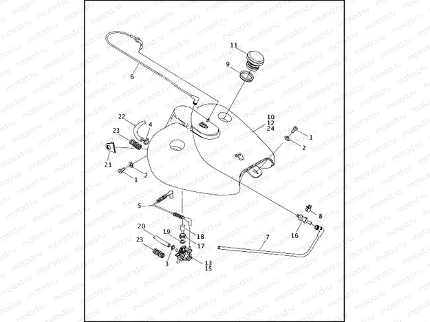 FUEL TANK, CARBURETED - FLHR
