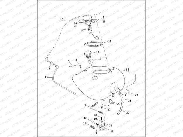 FUEL TANK - CARBURETED FLHR