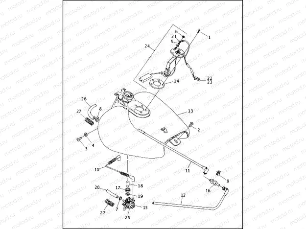 FUEL TANK, CARBURETED - FLHT, FLHTC & FLTR