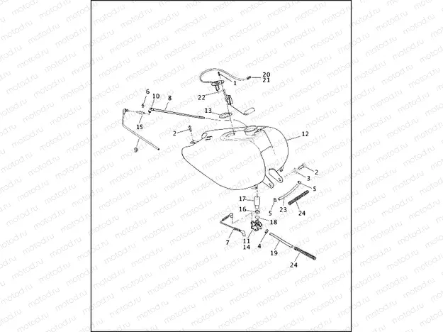 FUEL TANK, CARBURETED - FLHT, FLHTC & FLTR