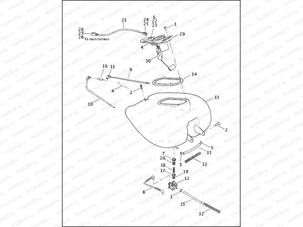 FUEL TANK - CARBURETED FLHT, FLHTC & FLTR