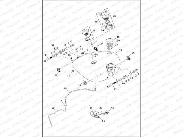 FUEL TANK - FLDE, FLFB, FLFBS, FLFBSANV, FLHC, FLHCS, FLSB, FLSL (1 OF 2)