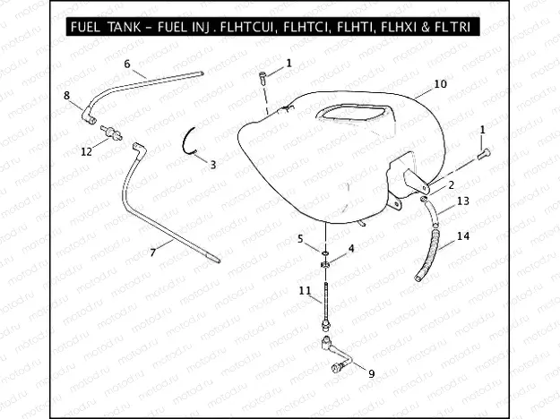 FUEL TANK - FUEL INJ. FLHTCUI, FLHTCI, FLHTI, FLHXI & FLTRI