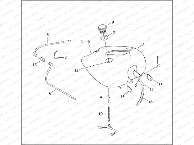 FUEL TANK, FUEL INJECTED - FLHPI & FLHPEI