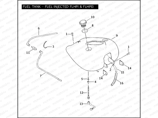 FUEL TANK - FUEL INJECTED FLHPI & FLHPEI