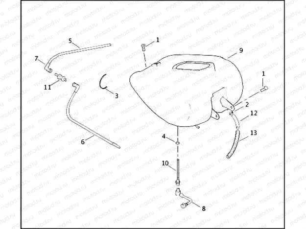 FUEL TANK - FUEL INJECTED FLHTCUI, FLHTCI, FLHTI & FLTRI