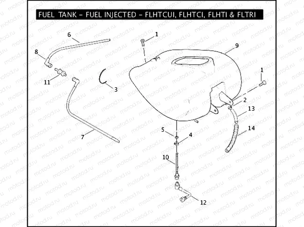 FUEL TANK - FUEL INJECTED - FLHTCUI, FLHTCI, FLHTI & FLTRI