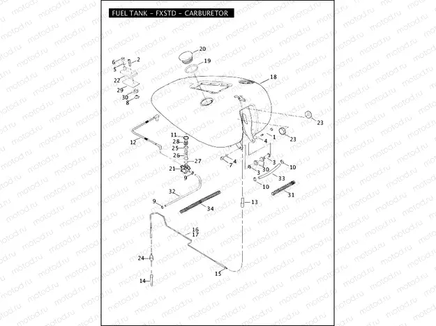 FUEL TANK - FXSTD - CARBURETOR