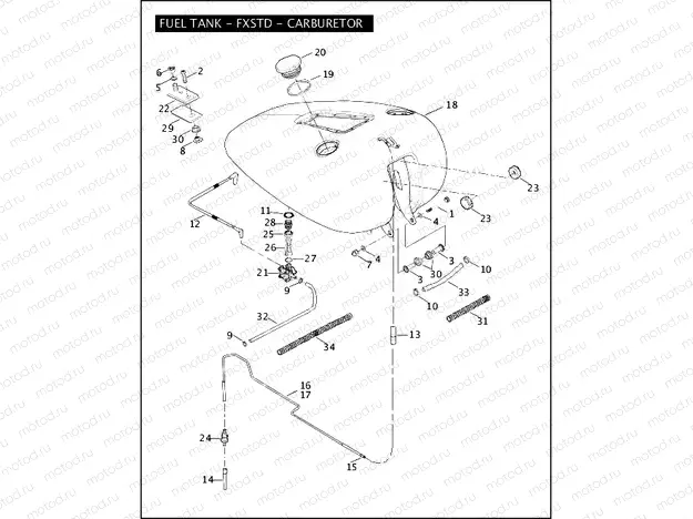 FUEL TANK - FXSTD - CARBURETOR