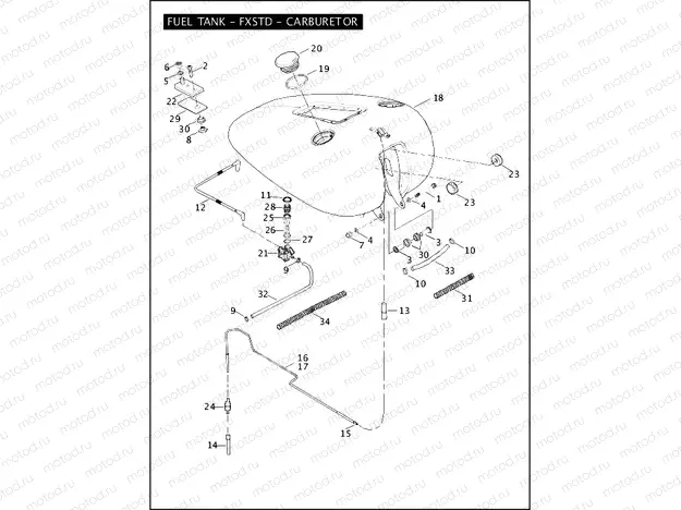 FUEL TANK - FXSTD - CARBURETOR
