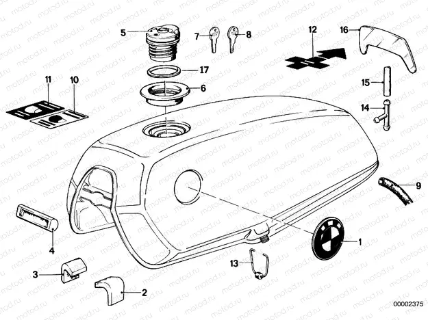 Fuel tank mounting parts