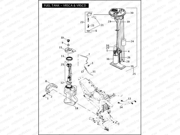 FUEL TANK - VRSCA & VRSCD