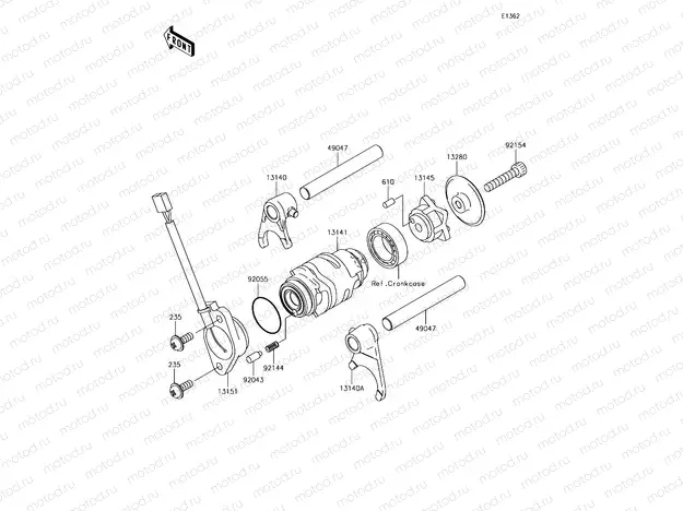 Gear Change Drum/Shift Fork(s)