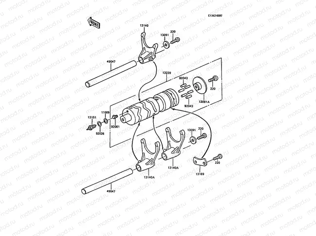 Gear Change Drum/Shift Fork(s)