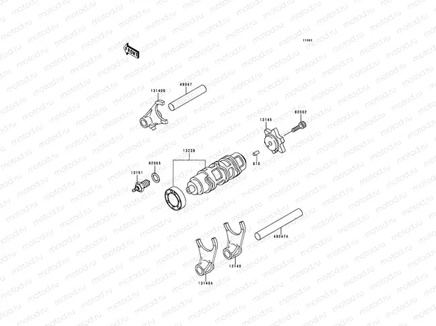 Gear Change Drum/Shift Fork(s)