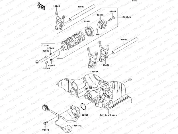 Gear Change Drum/Shift Fork(s)