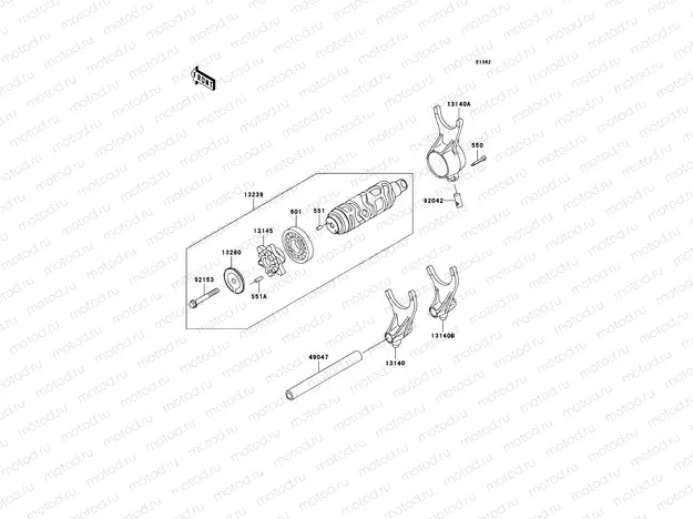 Gear Change Drum/Shift Fork(s)