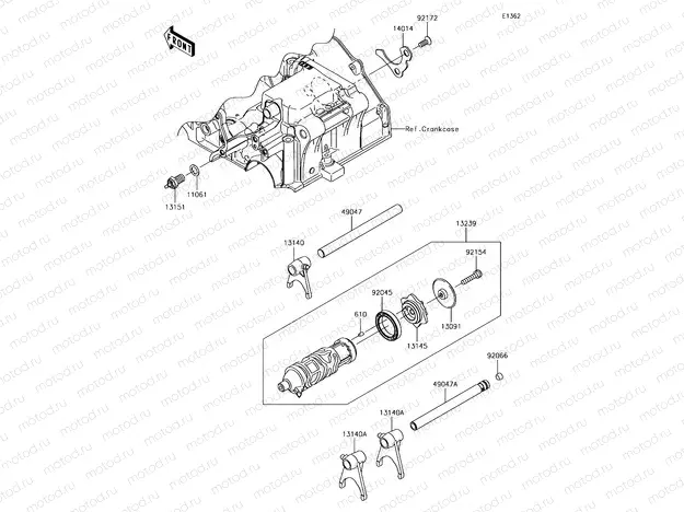 Gear Change Drum/Shift Fork(s)