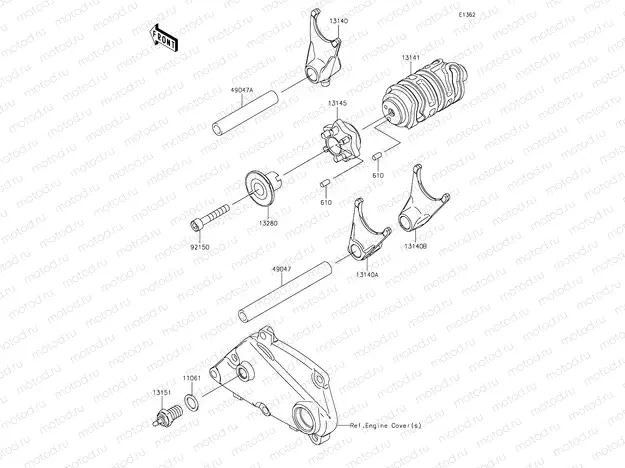 Gear Change Drum/Shift Fork(s)