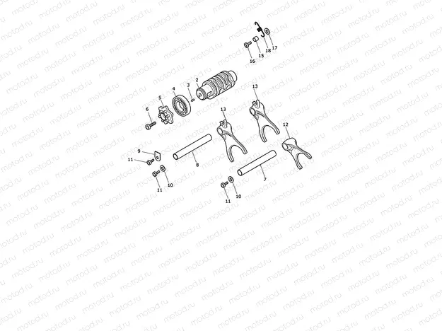 Gear selector drum
