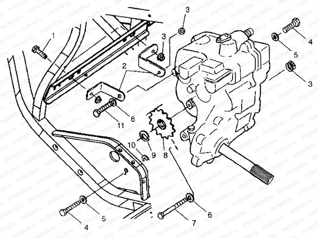 GEARCASE MOUNTING Scrambler 400 W98BC38C (4947254725C001) | GEARCASE MOUNTING Scrambler 400 W98BC38C (4947254725C001)