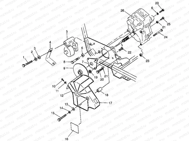GEARCASE/BRAKE MOUNTING Magnum 2X4 W967544 (4936033603B014) | GEARCASE/BRAKE MOUNTING Magnum 2X4 W967544 (4936033603B014)