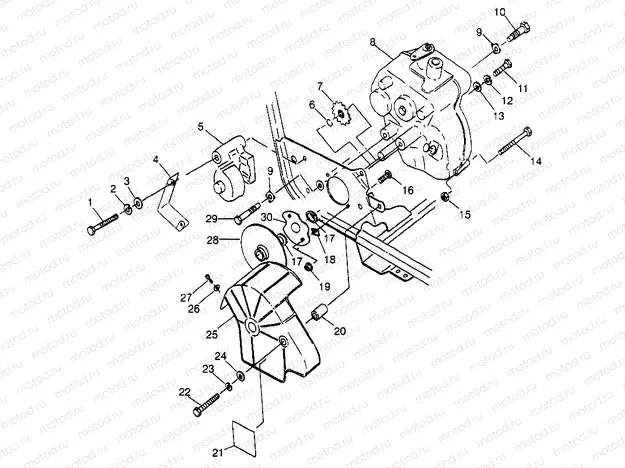 GEARCASE/BRAKE MOUNTING Sport 400L W97BA38C and Trail Blazer W97BA25C (4940124012C001) | GEARCASE/BRAKE MOUNTING Sport 400L W97BA38C and Trail Blazer W97BA25C (4940124012C001)