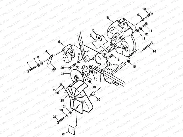 GEARCASE/BRAKE MOUNTING Sport 400L W98BA38C (4947234723B013) | GEARCASE/BRAKE MOUNTING Sport 400L W98BA38C (4947234723B013)