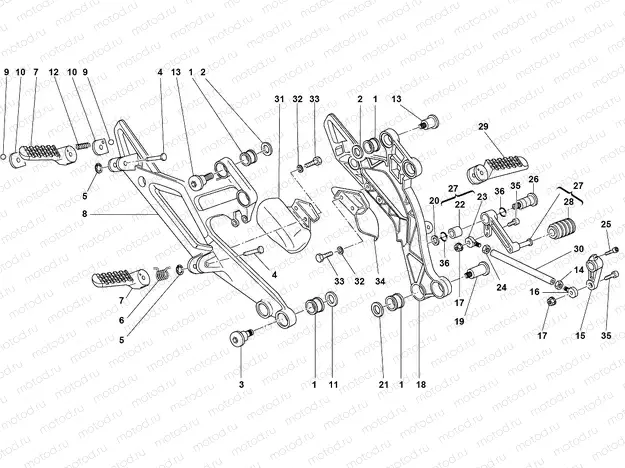 GEARCHANGE LEVER - FOOT REST