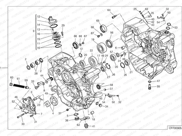 HALF-CRANKCASES PAIR
