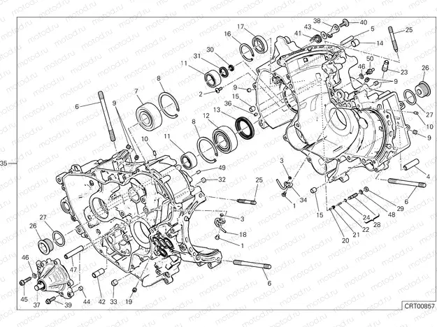 HALF-CRANKCASES PAIR