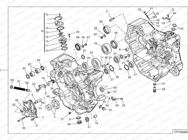 HALF-CRANKCASES PAIR