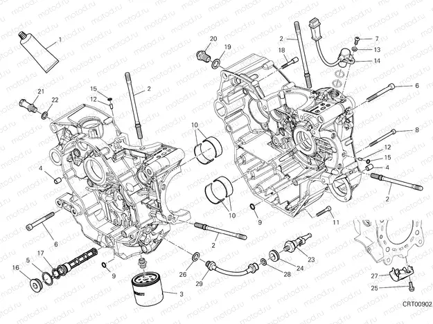HALF-CRANKCASES PAIR